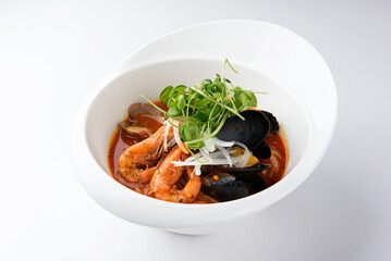 Italian restaurant pizza risotto pasta salad plate