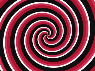 Eye-catching red and black spiral pattern with a white center, bold and captivating