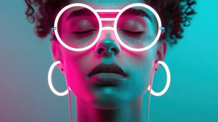 An experimental portrait series exploring futuristic themes through the use of neon colors and digital effects, creating a mesmerizing visual narrative that challenges traditional perceptions.