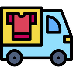 Vector Icon Van, Car, Laundry, Clothes, Clothing