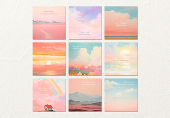 Aesthetic Landscape Social Media Template RGB