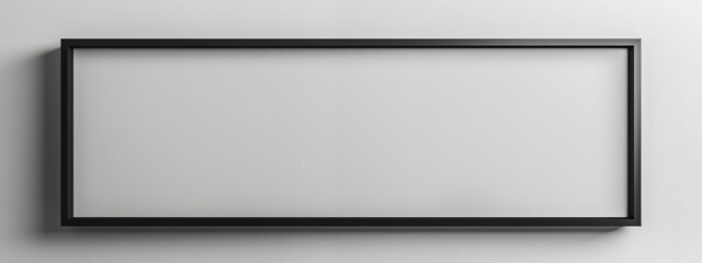  A black frame against a white background with a contrasting white wall in the foreground