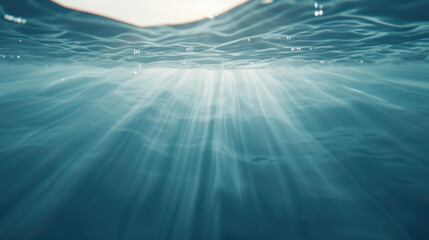 Stunning 3D illustration of sun rays streaming underwater.