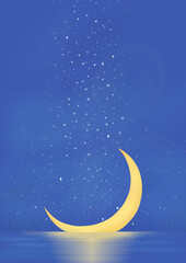 Naklejka premium Moon River background illustration