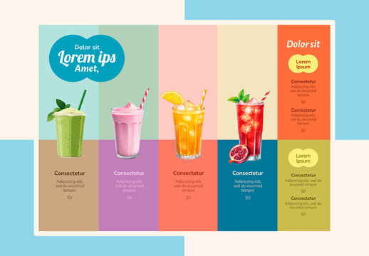Drink Menu Template CMYK
