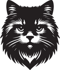 cat head silhouette vector illustration