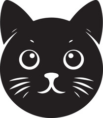 cat head silhouette vector illustration