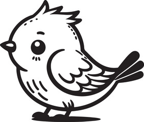 Cute Bird Silhouette Vector Design
