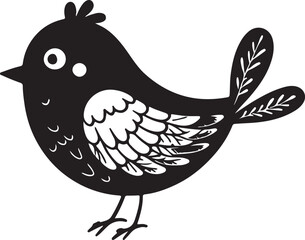 Cute Bird Silhouette Vector Design