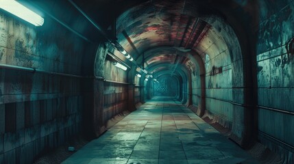 Subterranean passageway in subway station