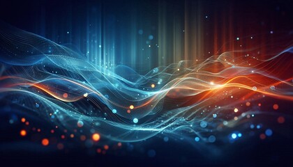 Abstract Glow with Blue and Orange Waves