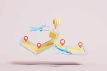 3d rendering Logistics transportation picture