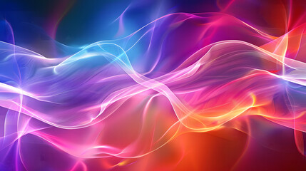 Obraz premium Abstract colorful waves of light, vibrant energy flow, smooth and dynamic colorful background, futuristic abstract art, colorful fluid shapes, vivid light waves in motion design