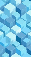Abstract Blue Cube Wallpaper Design