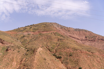A mountain with a few trees on it