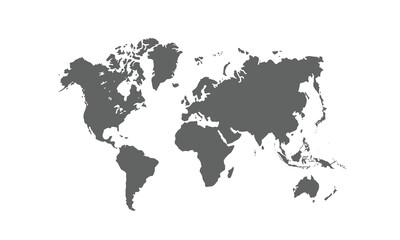 World map isolated on white background. for website layouts, background, education, precise, customizable, Travel worldwide, map silhouette backdrop, earth geography, political, reports.