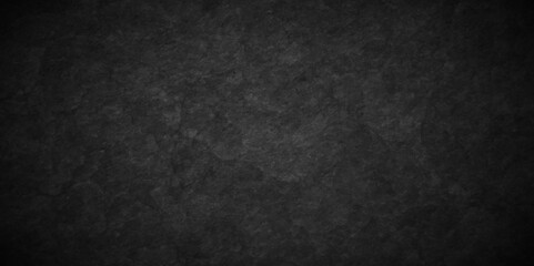 Dark black limestone concrete texture grunge backdrop background anthracite. Panorama dark grey black slate background or texture. Black texture chalk board and black board background.