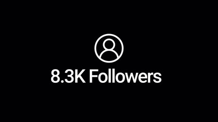 Social media 10K followers counting notification icon animation on alpha channel, Incoming followers counting notification animation 4k background video