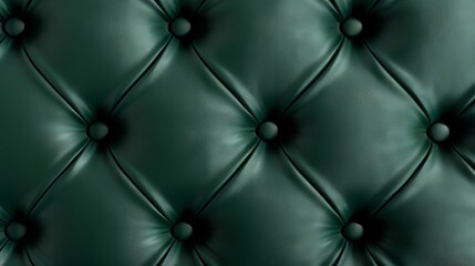 Close-up of a green leather tufted headboard, luxury and elegance, transform your bedroom's look, detailed texture