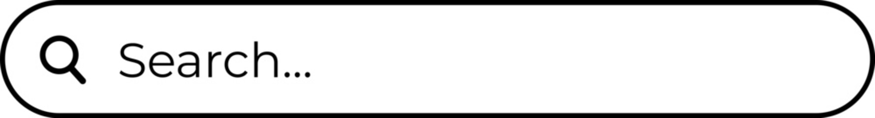 Search bar outline bar for web & app vector illustration with transparent background