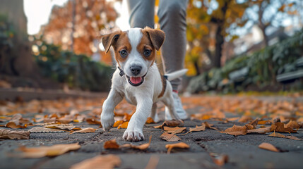 cute Jack Russel puppy smilling at the camera