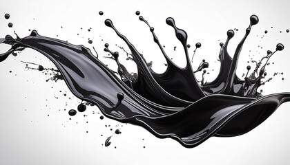 arrière-plan vague de peinture, encre noire liquide abstraite et éclaboussure