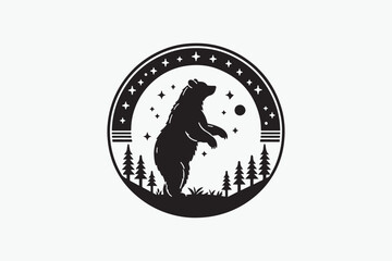 A vector silhouette image adobe illustrator of a bear..eps