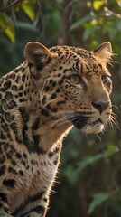 Fototapeta premium a looking at the camera with a tree in the background