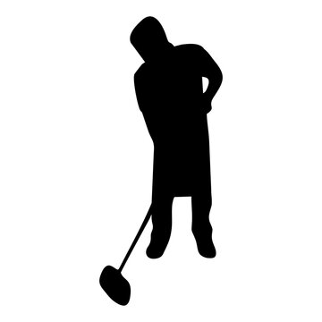 recommend clip art: silhouette of a person sweeping or mopping