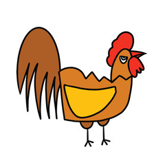 Orange chicken beautiful watercolor vector illustration