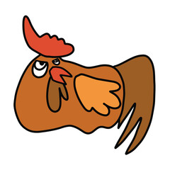 Orange chicken beautiful watercolor vector illustration