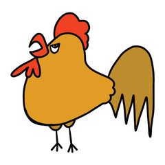 Orange chicken beautiful watercolor vector illustration