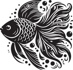 Goldfish silhouette vector illustration.eps 1.eps