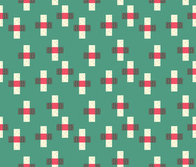 Japanese Cross Shape Dot Vector Seamless Pattern
