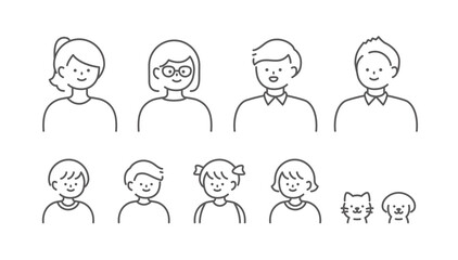 人物イラスト　夫婦親子