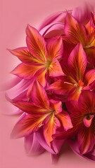 Obraz premium Alstroemeria flowers on pink background