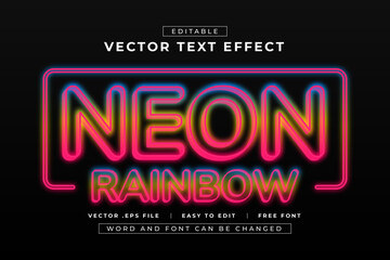 Neon Rainbow editable text effects