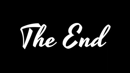 The End animation on black background and white background suitable for movie endings, closing scenes in videos, end screen, closing slides or presentations