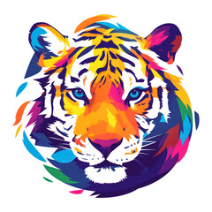 Obraz premium illustration art tiger in the circle style brush for t-shirt
