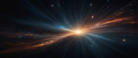 Obraz premium Space Industry - Deep, dark backgrounds with bright spots and rays of light, inspired by the starry sky