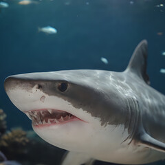 Naklejka premium a shark that is swimming in the water