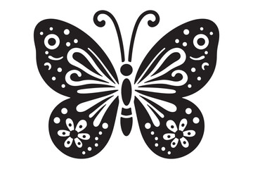 Cute Butterfly silhouette of vector illustration with white background