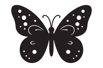 Cute Butterfly silhouette of vector illustration with white background