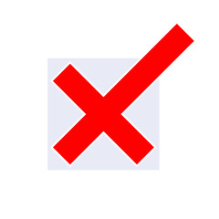 Cross Mark Icon. Bad Defense. Reject Symbol - Vector Logo Template.   