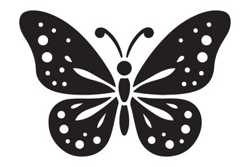Cute Butterfly silhouette of vector illustration with white background