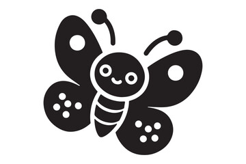 Cute Butterfly silhouette of vector illustration with white background