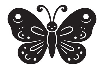 Cute Butterfly silhouette of vector illustration with white background