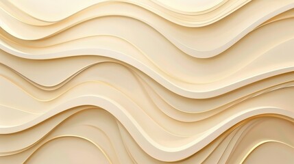 Obraz premium The image showcases a seamless, flowing pattern of beige and cream waves, creating a smooth and calming texture