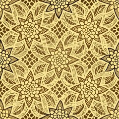 Fototapeta premium seamless pattern of basketweave with intricate lace overlays, Generative AI