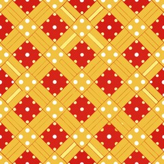 seamless pattern of basketweave with subtle polka dot backgrounds, Generative AI